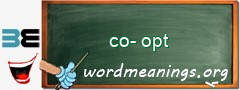 WordMeaning blackboard for co-opt